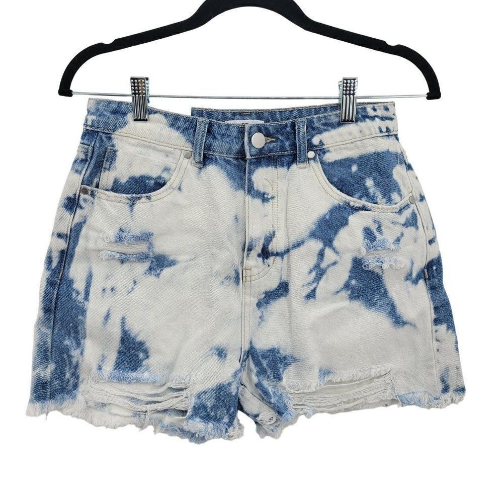 Nordstroms Retro 80s Bleached High-rise Mom Jean Shorts Sz 28 Frayed Indy Sleaze